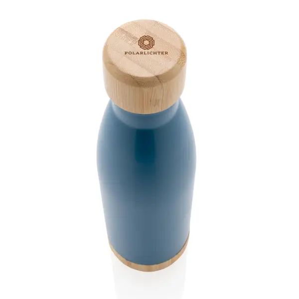 Vacuum stainless steel bottle with bamboo lid and - Immagine 18