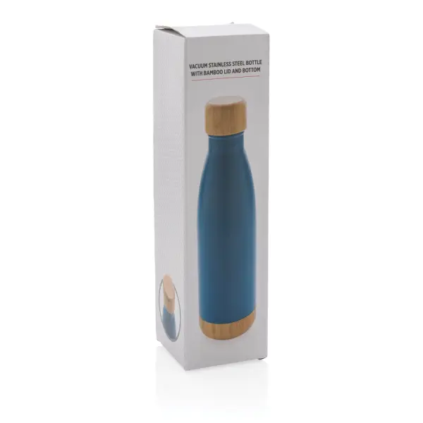 Vacuum stainless steel bottle with bamboo lid and - Immagine 16