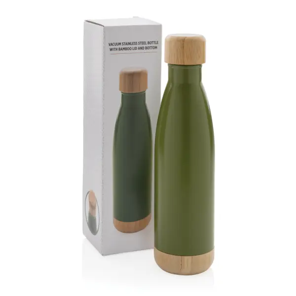 Vacuum stainless steel bottle with bamboo lid and - Immagine 26