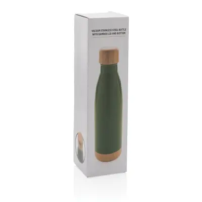 Vacuum stainless steel bottle with bamboo lid and - Immagine 27