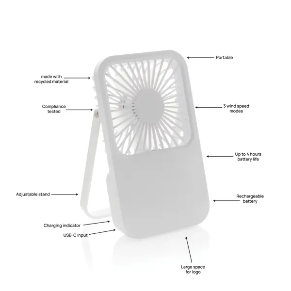 Ventilatore da tavolo ricaricabile Aervina RCS - Immagine 12