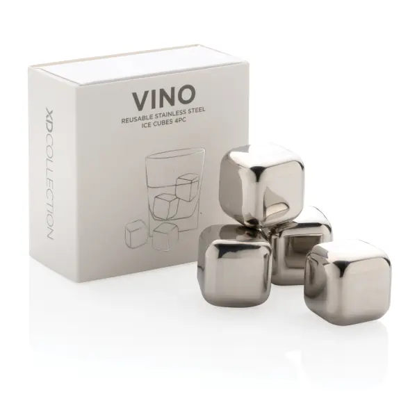 Re-usable stainless steel ice cubes 4pc - Immagine 7