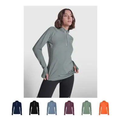 Felpa con mezza zip ESTAMBUL con stampa da 200 g/m²