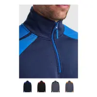 Maglione a mezza zip da uomo 280 g/m² MAVERICK con stampa logo