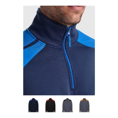 Maglione a mezza zip da uomo 280 g/m² MAVERICK con stampa logo - Immagine 1