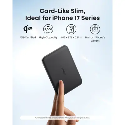 Powerbank wireless ANKER NANO MagGo slim 15W ricarica - Immagine 4