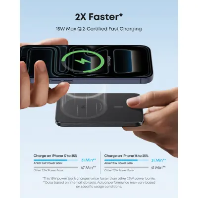 Powerbank wireless ANKER NANO MagGo slim 15W ricarica - Immagine 5