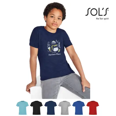 T-shirt bambino REGENT FIT KIDS 150g/m² con il tuo logo - SOL'S - Immagine 1