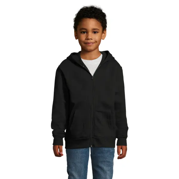 Felpa con zip STONE KIDS 260 g con cappuccio - SOL'S - Immagine 2