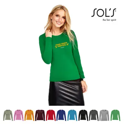 T-shirt donna MAJESTIC 150 g/m² con stampa del tuo logo - SOL'S