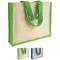 Shopper con soffietto alla base in juta e canvas IDA - Anteprima 1