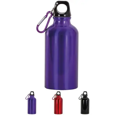 Borraccia in alluminio con moschettone 400ml