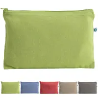 Beauty case in cotone riciclato con zip
