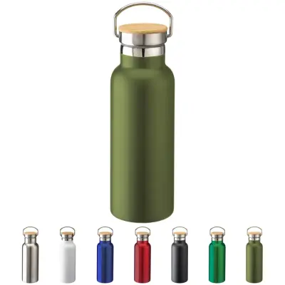 Thermos in acciaio e tappo in bamboo 500 ml