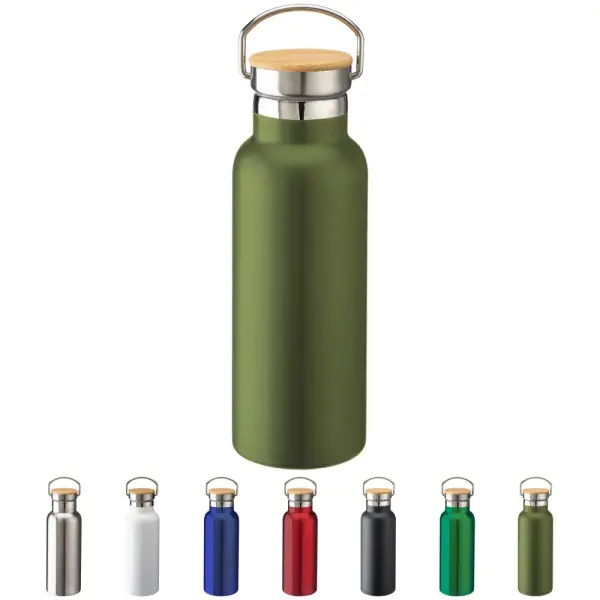 Thermos in acciaio e tappo in bamboo 500 ml - Immagine 1
