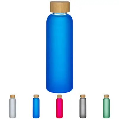 Bottiglia in vetro smerigliato 500 ml e tappo in bamboo