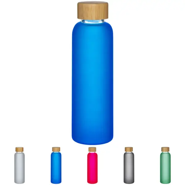 Bottiglia in vetro smerigliato 500 ml e tappo in bamboo - Immagine 1