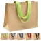 Borsa in juta manici lunghi colorati e soffietto - Anteprima 1