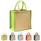 Mini borsa in juta con manici e inserti colorati - Anteprima 1
