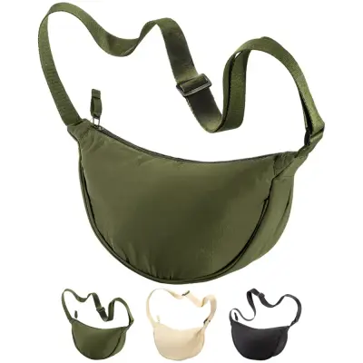 Borsa rotonda in nylon con tracolla regolabile - Immagine 1