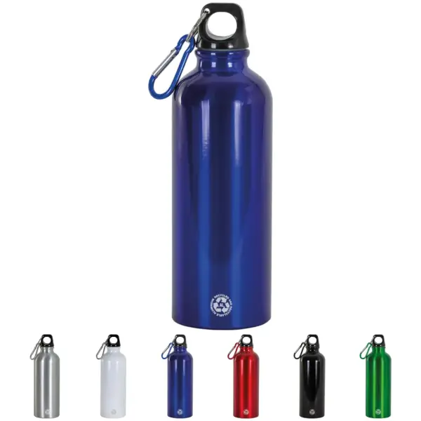 Borraccia in alluminio riciclato 500ml con moschettone - Immagine 1