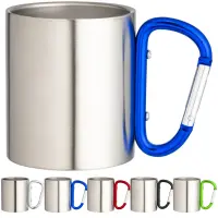 Tazza in acciaio manico a moschettone 200 ml