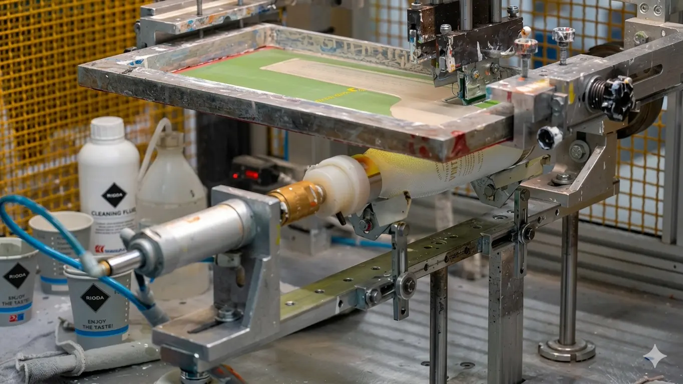 Processo di stampa in serigrafia circolare