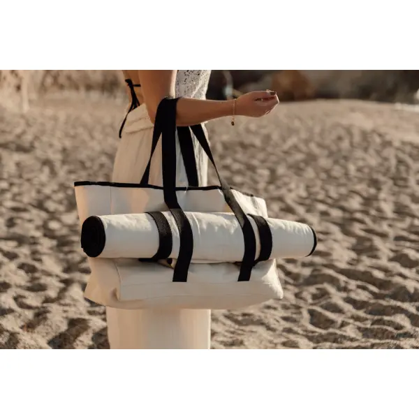 Borsa spiaggia VINGA Volonne in tela riciclata AWARE™ - Immagine 11