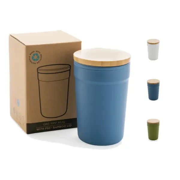 Tazza in rPP GRS con tappo in bamboo - Immagine 1