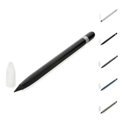 Penna senza inchiostro in alluminio con gomma