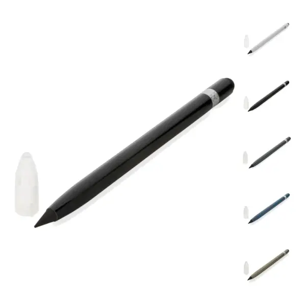 Penna senza inchiostro in alluminio con gomma - Immagine 1