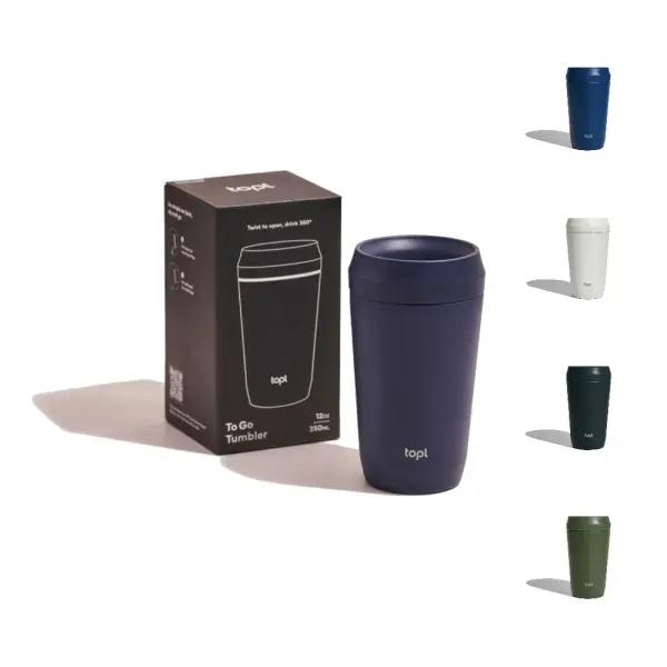 Topl Recycled Steel To Go Tumbler Patented 360 Lid 354ml - Immagine 1